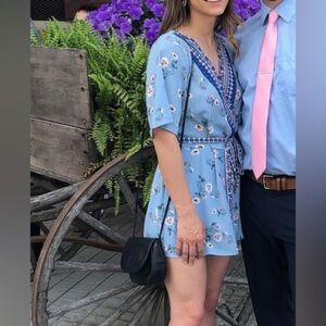 Baby Blue Floral Romper